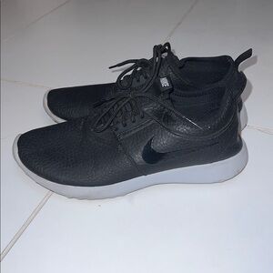 Nike Faux Leather Black Athletic Shoes